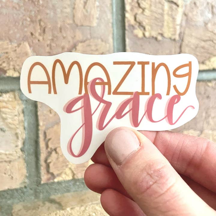 Amazing Grace, wasserfester, handbeschrifteter Hymnenaufkleber für den Großhandel von Living Vertical Shop