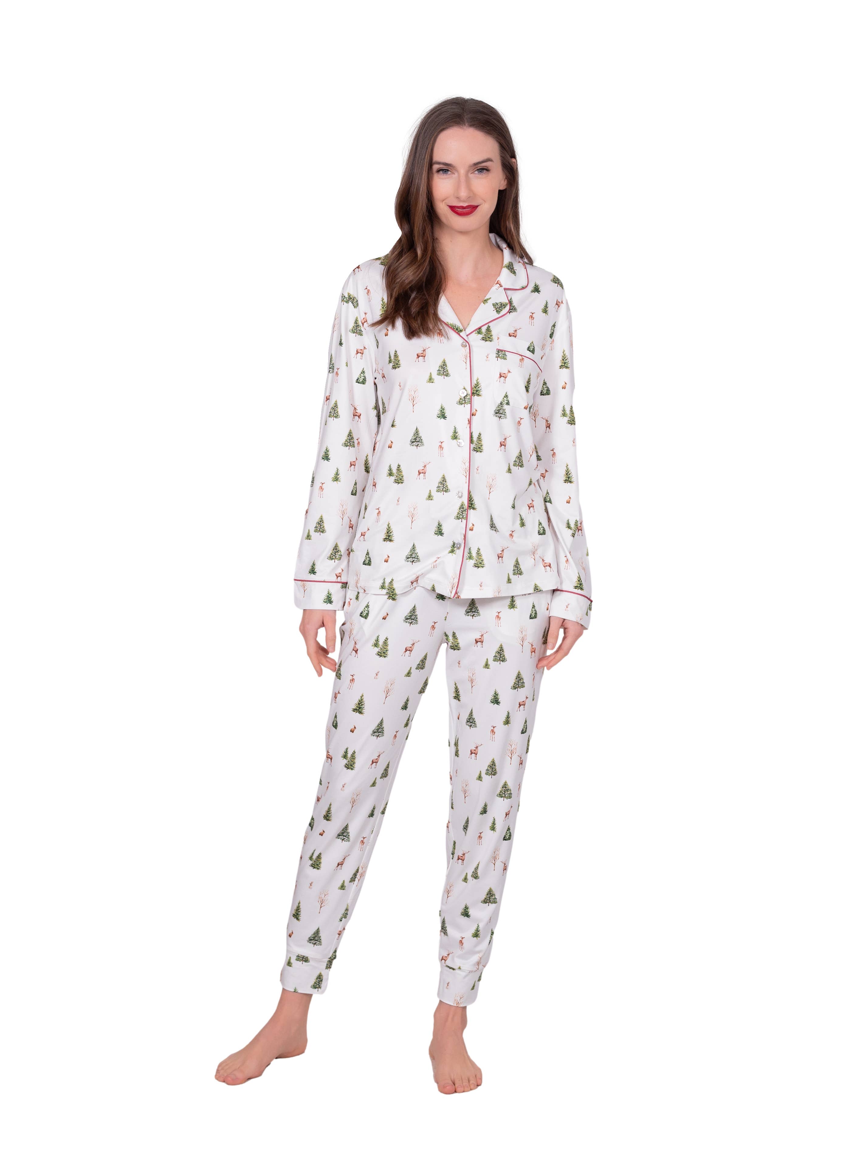 LATTELOVE - Wholesale Sleepwear Set - Women's - LS NOTCH COLLAR TOP & JOGGER PAJAMA GIFT SET0