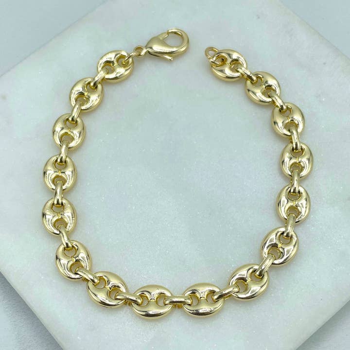 18k Gold Cheio 8mm Corrente de Link do Mariner Puff Specialty Puff por atacado de DIJU Jewelry