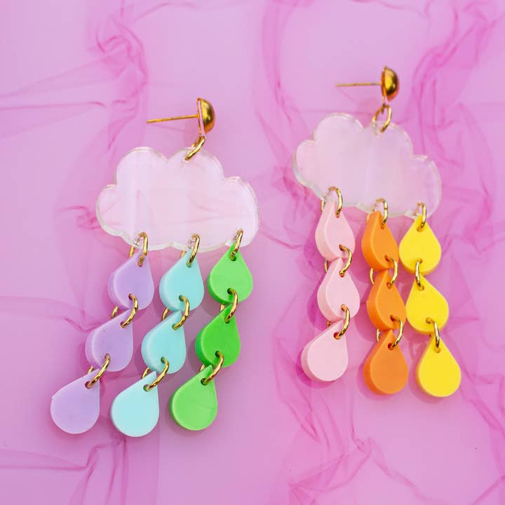 Pendientes Rainbow Cloud Pride en colores pastel para venta al por mayor de Sunshine Studio