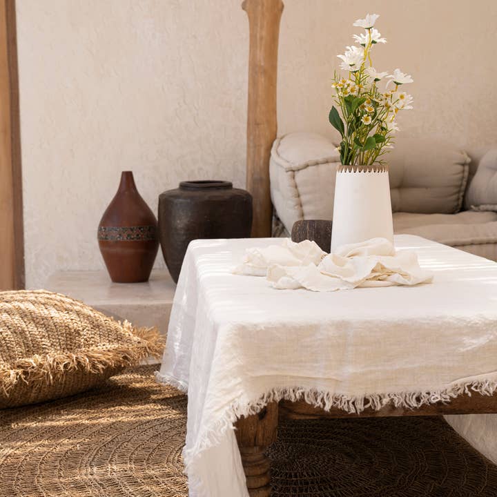 Bazar Bizar Living - Wholesale Tablecloth - The Linen Tablecloth - White - 180x300