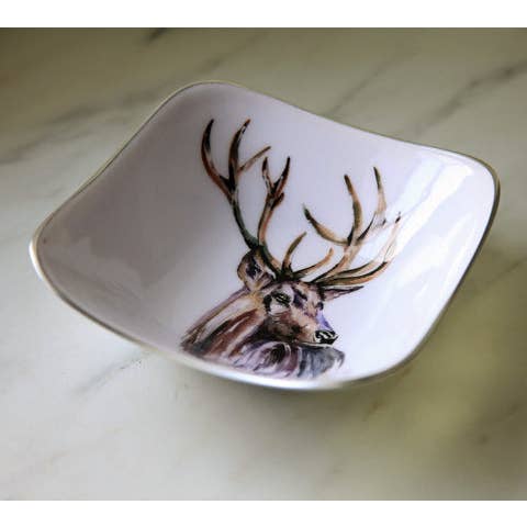 Stag Square Bowl - 16 cm for wholesale by Tilnar Art