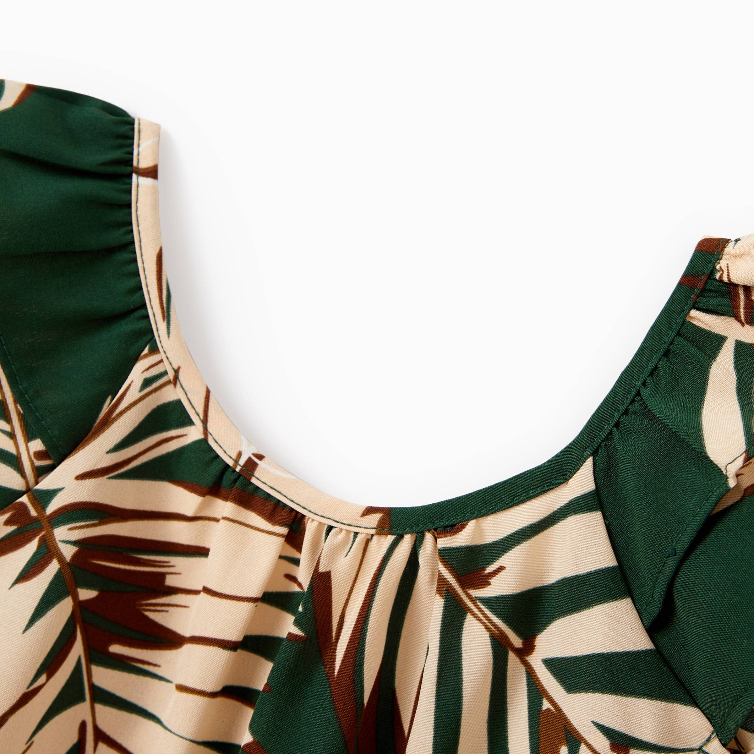 Verde Oscuro Conjunto de Ropa de Vacaciones Hawaianas Verde Tropical a Juego para la Familia de venta al por mayor en Faire2