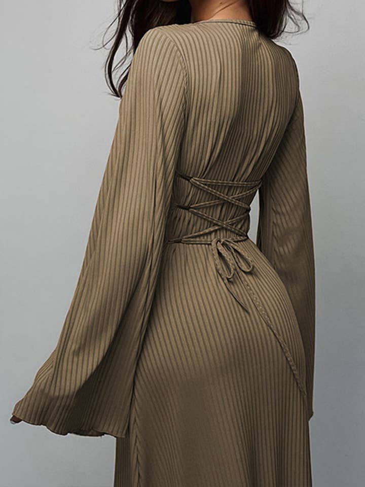 safistyle - Wholesale Dress - Women's - Flare Sleeves Square Neck Maxi Dress11