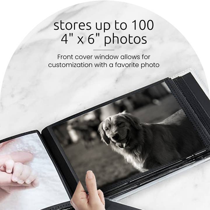 Black KG 100 Pocket 4X6 Photo Album With Window & Dust Jacket for wholesale on Faire4