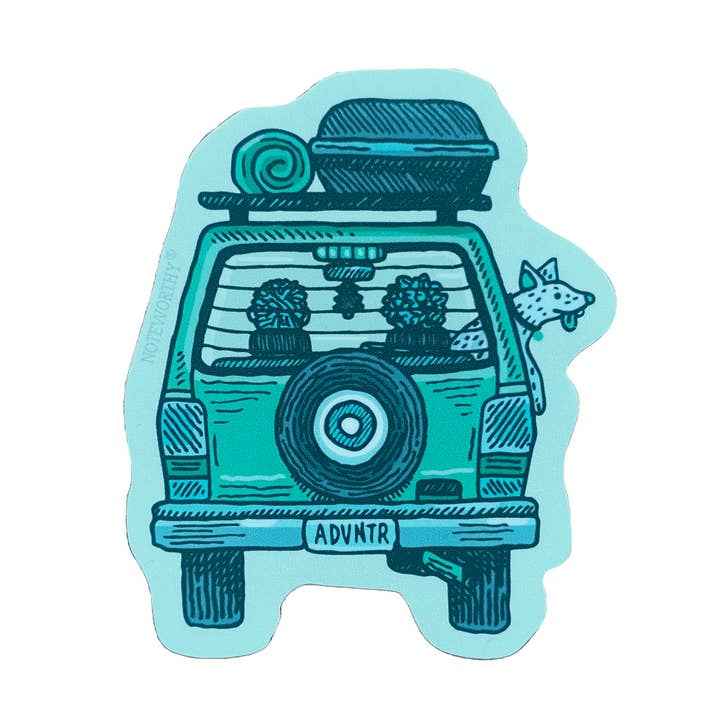 Adventure Wagon Sticker for wholesale by Noteworthy Paper & Press