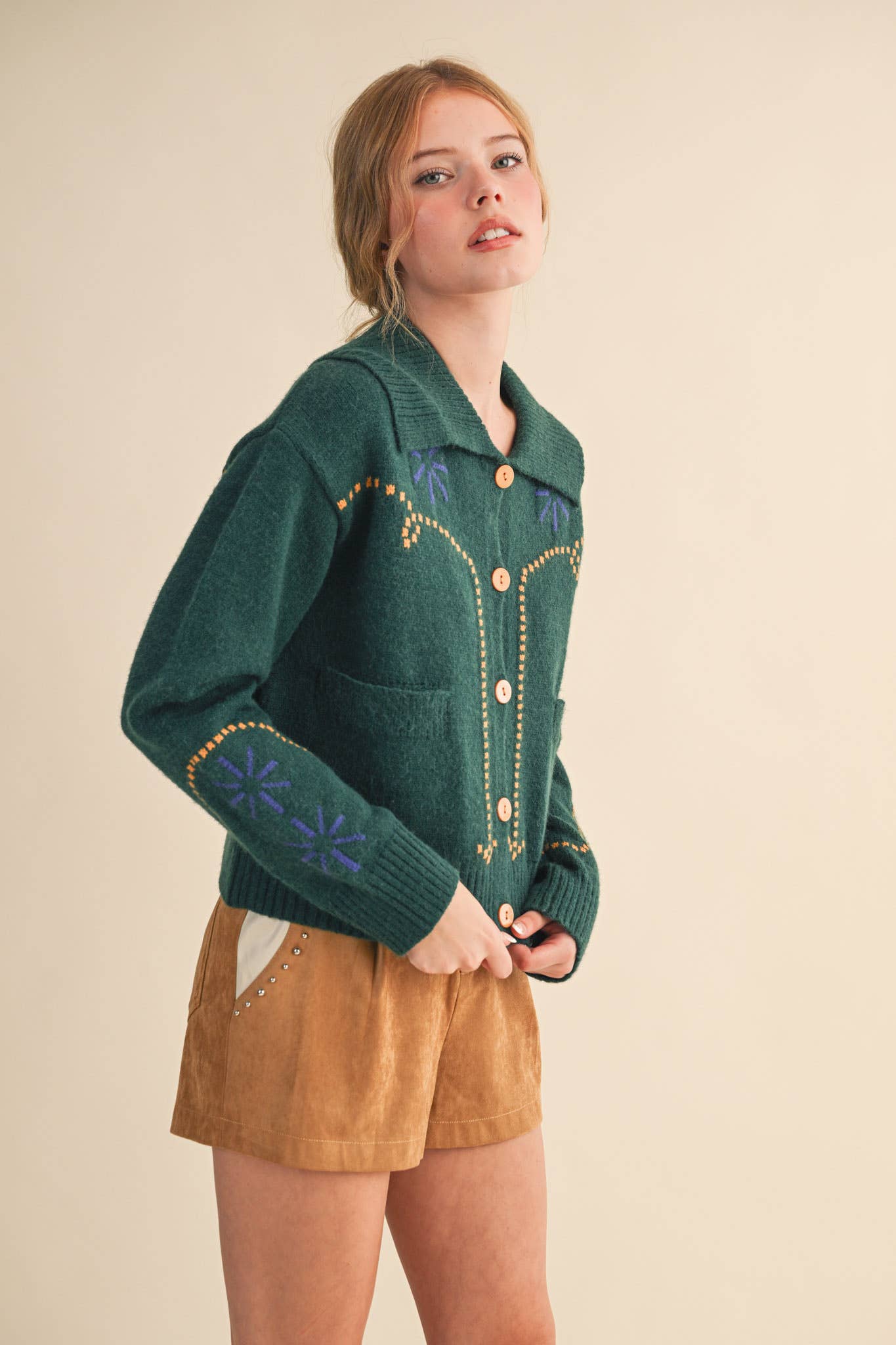 &MERCI - Wholesale Cardigan - Women's - WESTERN DESIGN SWEATER CARDIGAN MSW1121714