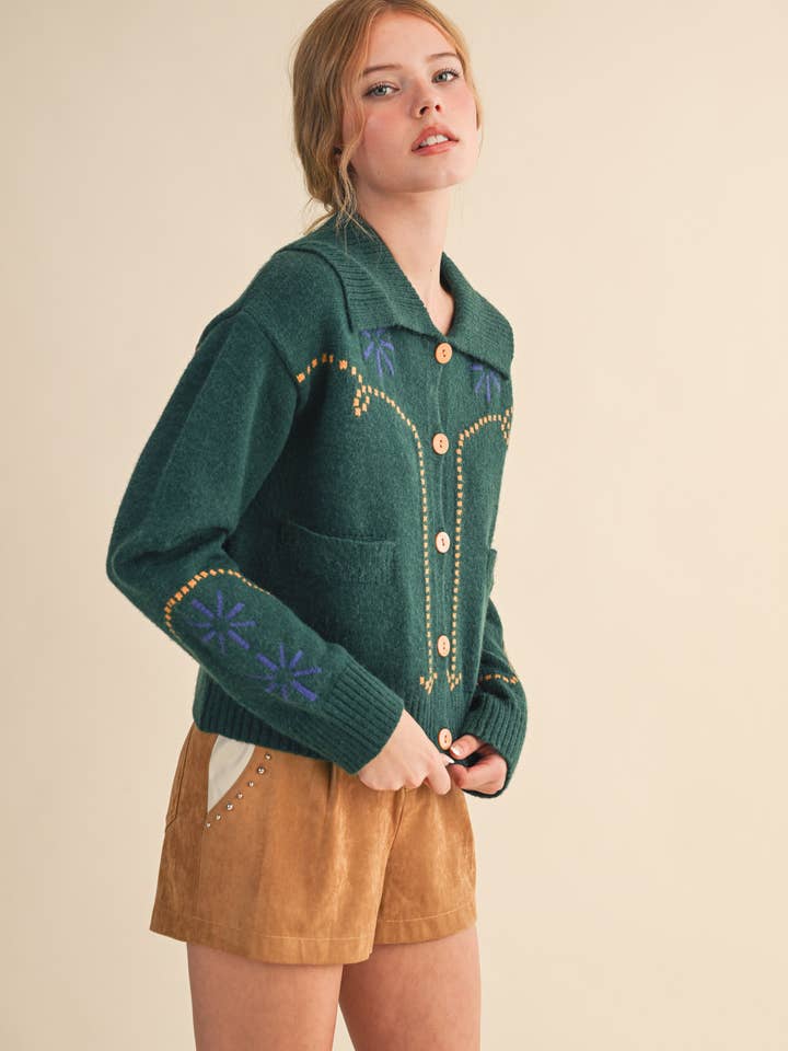 &MERCI - Wholesale Cardigan - Women's - WESTERN DESIGN SWEATER CARDIGAN MSW1121714