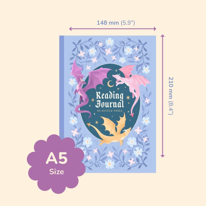 Hopscotch Paper Co. - Wholesale Journal/Diary - Reading Journal Dragon, Cosy Quest – 50 Book Review Notebook10