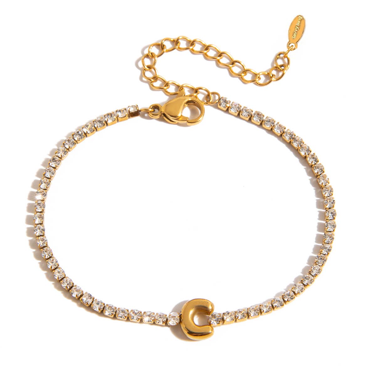 Savvy Bling - Wholesale Tennis Bracelet - Initial Tennis Bracelet Water Resistant2