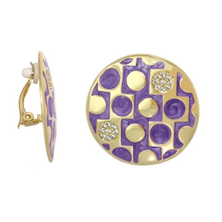 Boucles d'oreilles disques rétro pour la vente par Lauren G Adams