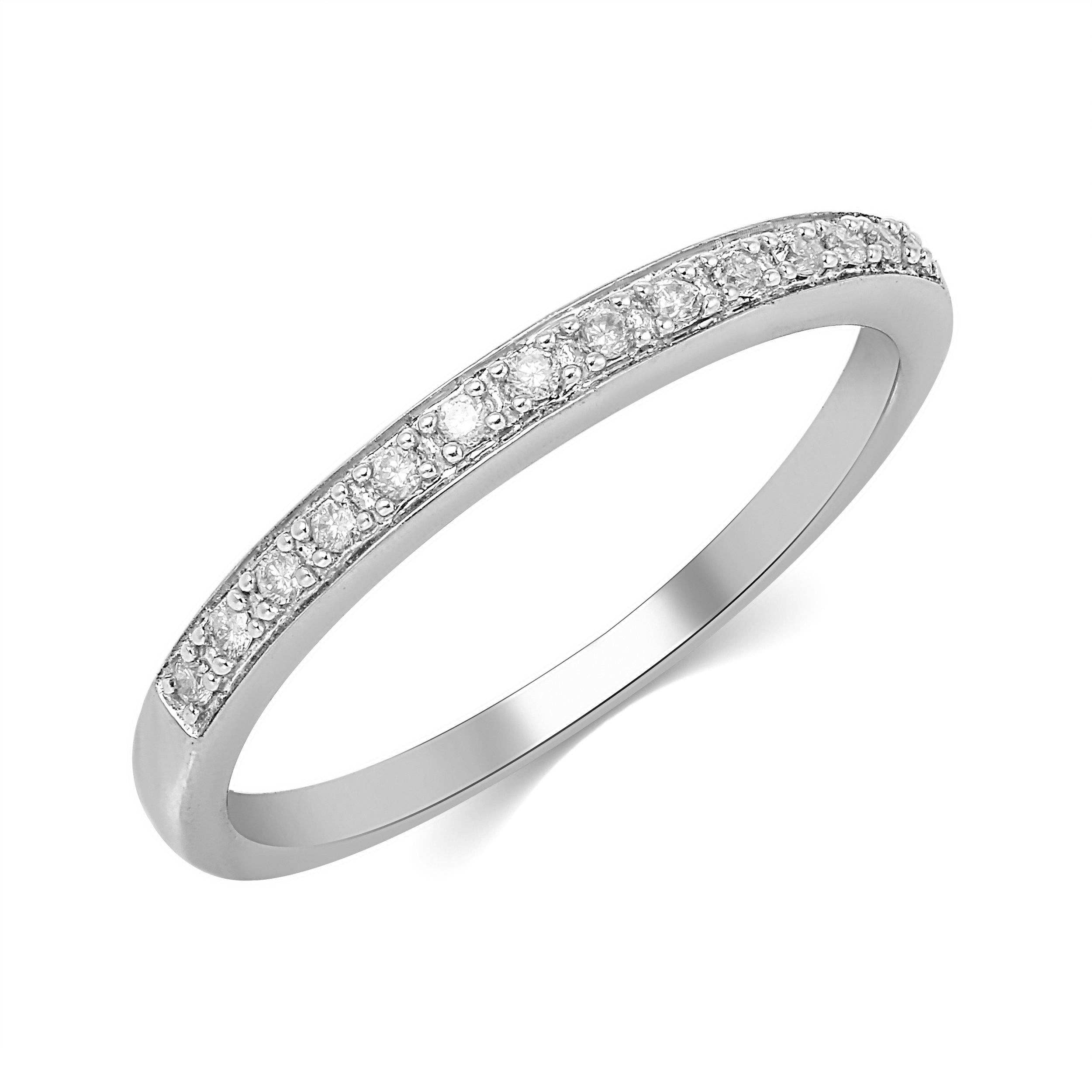 Fifth and Fine - Wholesale Wedding Band/Ring - 1/15CT TW Diamond Wedding Band Set in 10KT White Gold