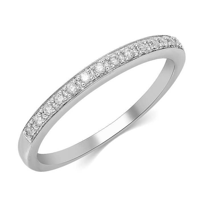 1/15CT TW Diamond Wedding Band Set in 10KT White Gold for wholesale by Fifth and Fine