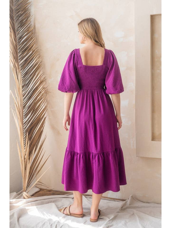 Oddi - Wholesale Dress - Women's - Plus Solid Textured Midi Dress4