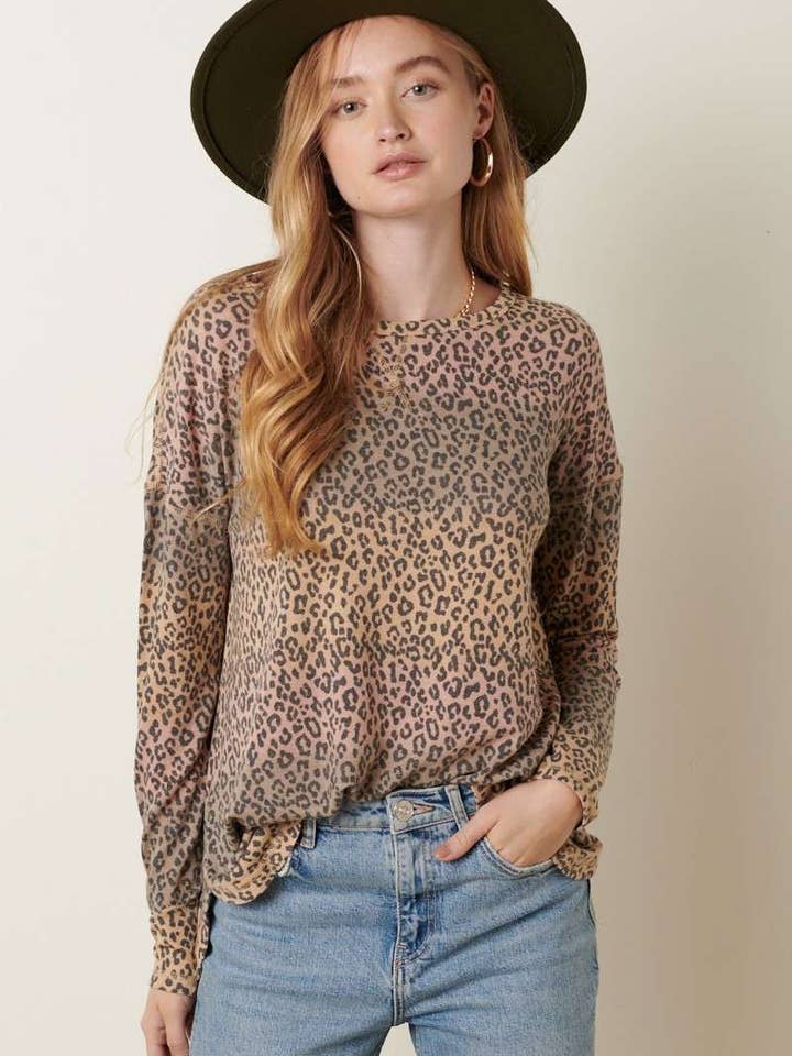 LEOPARD OMBRE DYE KNIT TOP for wholesale by mittoshop