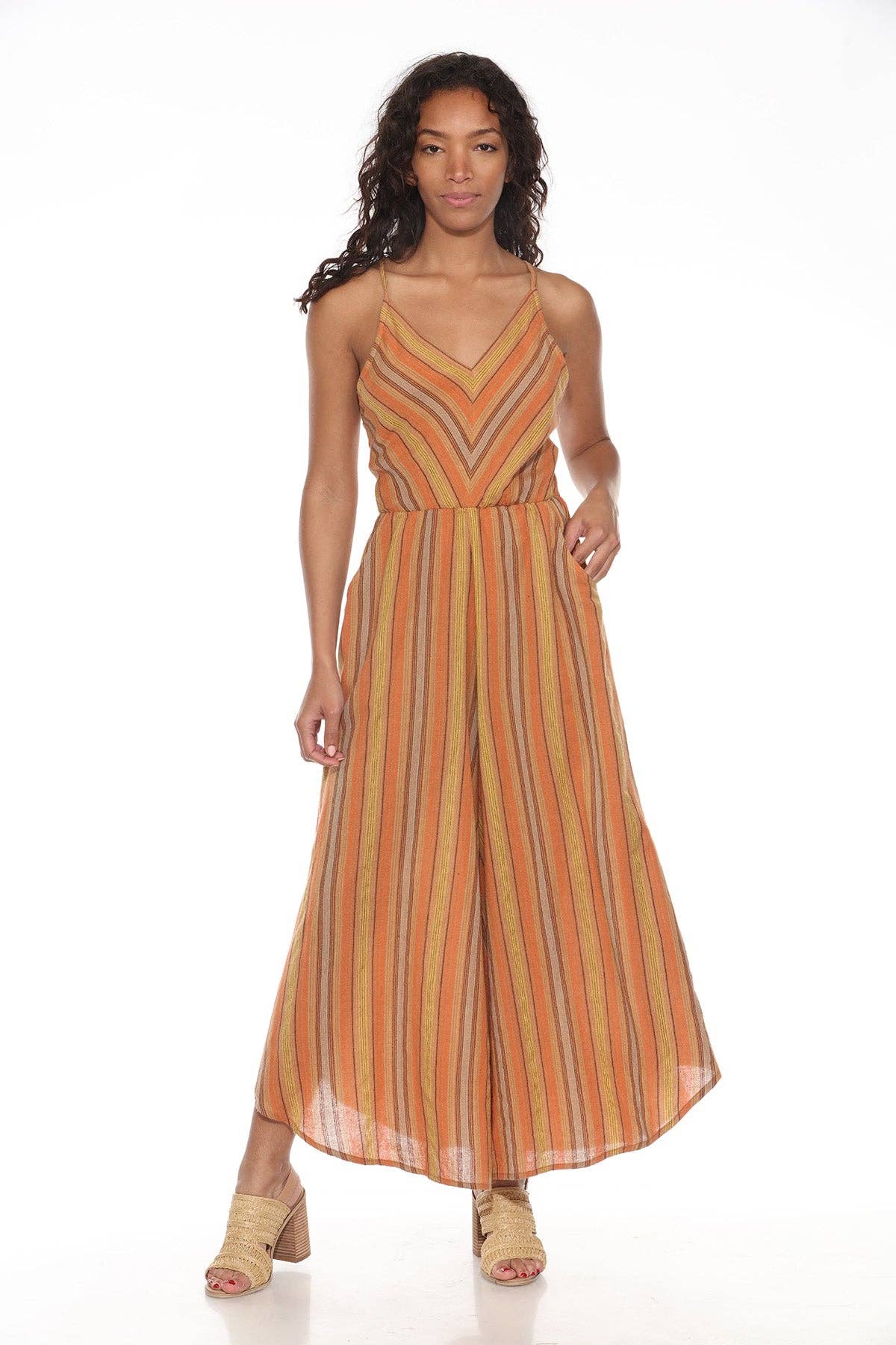 Lakhays Collection Inc. – Macacão - Mulher por atacado – Macacão Palazzo às Riscas1