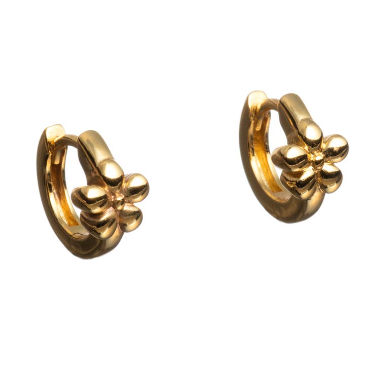 Flower Child Huggie Hoops for wholesale by Bronwen Jewelry