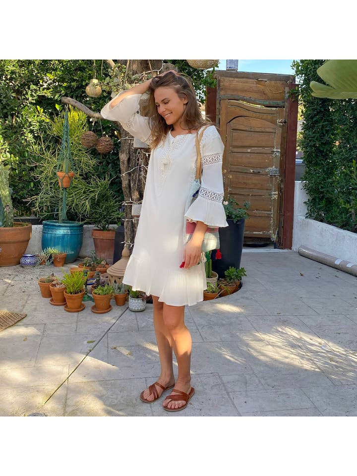 Secret Language – Engroshandel Kjole - Dame – Paradiso Mini Kjole/Bomuldskjole, Blonde Kjole, Creme3