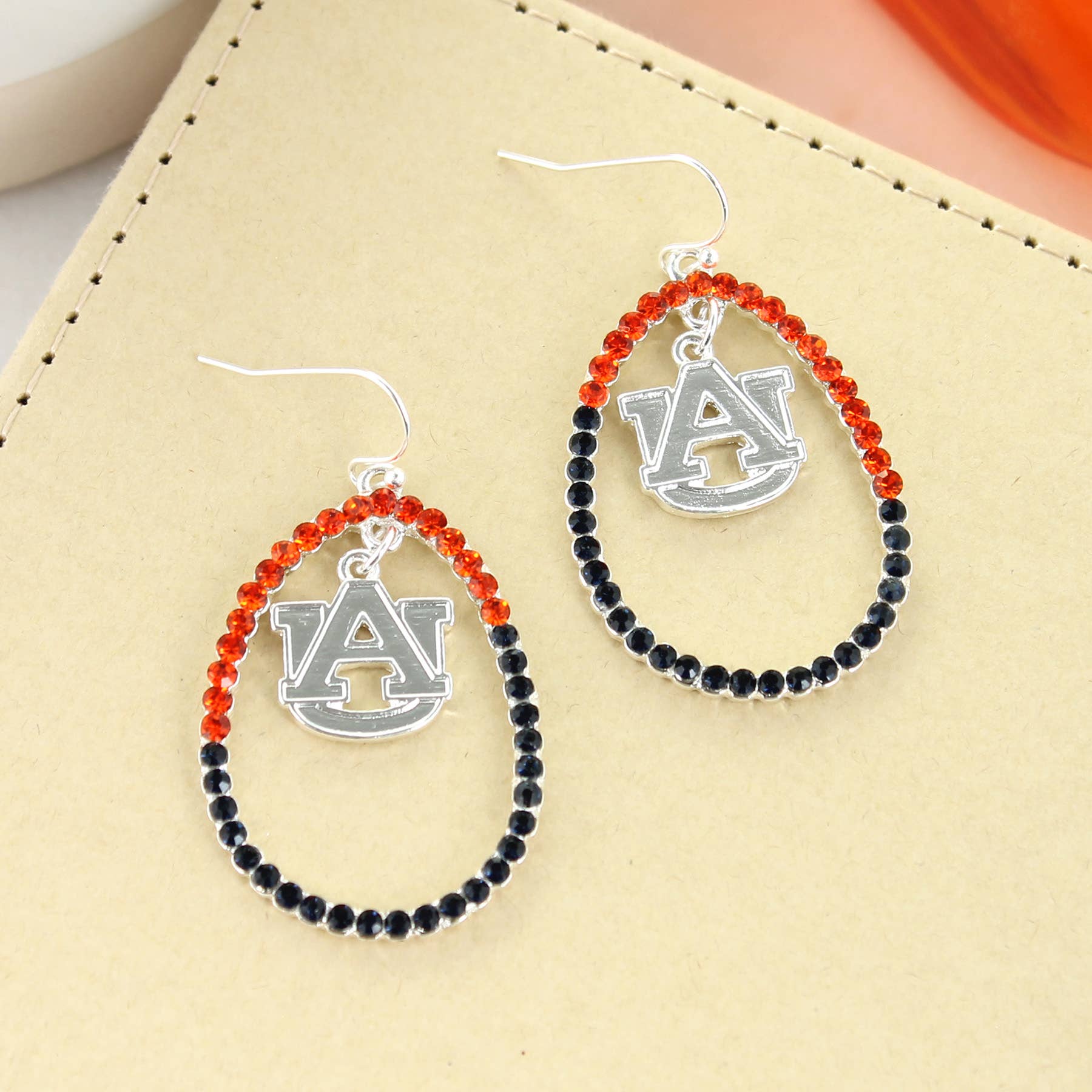 Seasons Jewelry - Wholesale Dangle Earrings - Auburn Crystal Loop Earrings