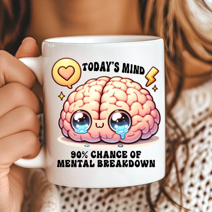Mente de Hoje 90% de Probabilidade de Caneca de Saúde Mental por atacado de Hello Gorgeous Mugs