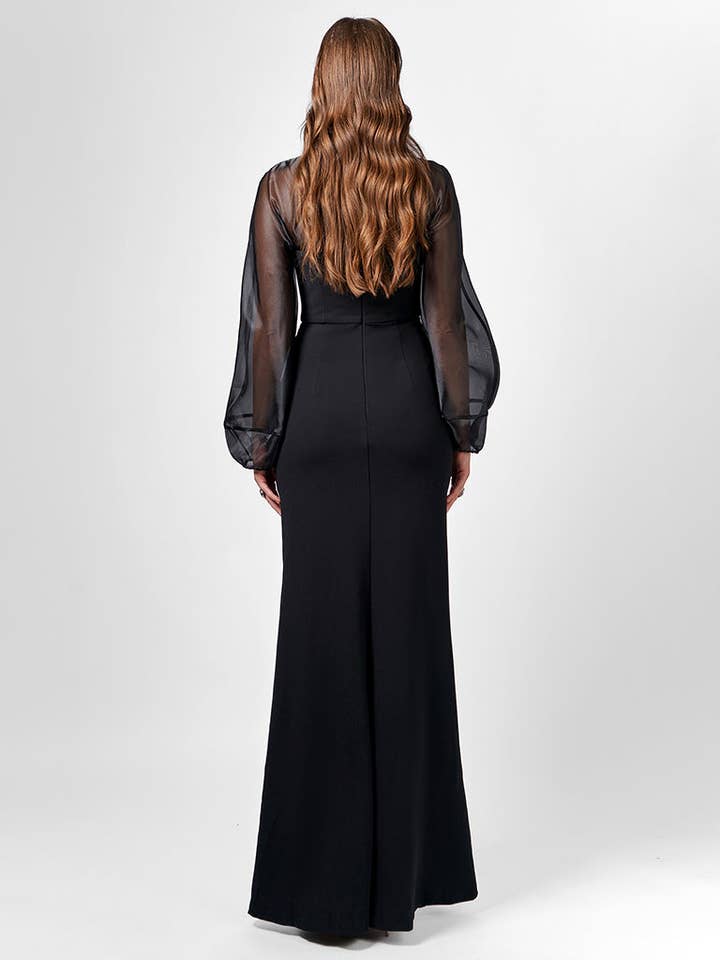 Bariano - Wholesale Gown – Women's - GRACELYNN SHEER SLEEVE MAXI BL75D22L2