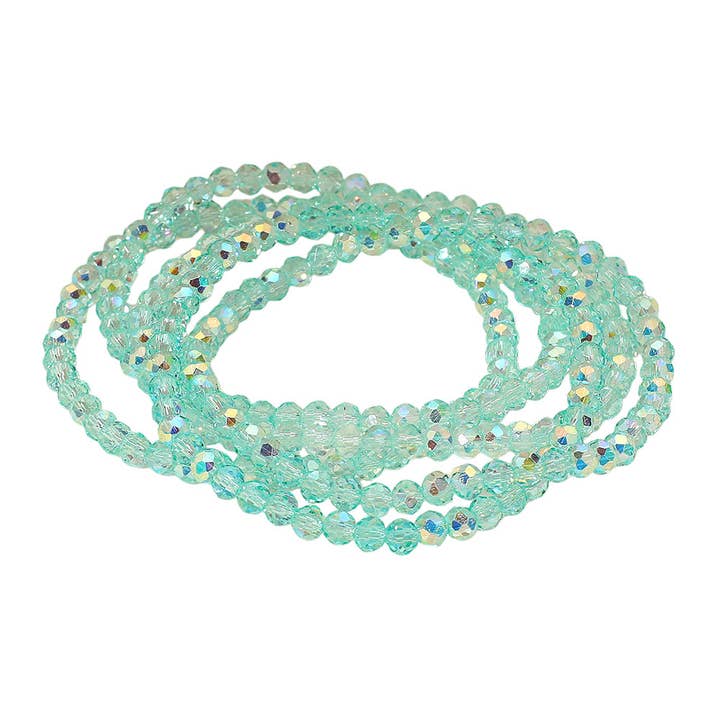 Sensibling Corp. - Wholesale Jewelry Set - 5PCS - Sparkling Faceted Beaded Stackable Stretch Multi Layered Bracelet18