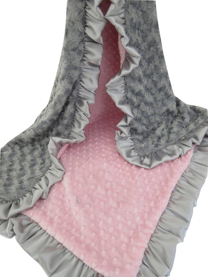 Minkee Baby Gifts - Wholesale Bedding Blanket - Kids & Baby - Rosebud Swirl Minky Baby Blanket for Girls