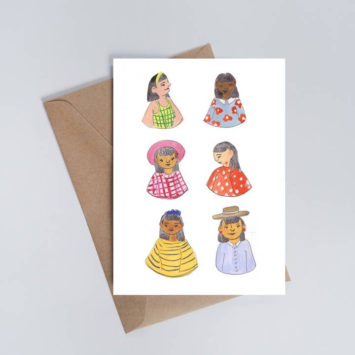 International Fashion Women Greeting Card for wholesale by Meza Studios LLC