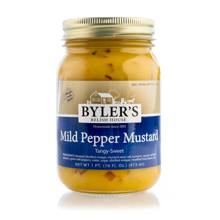 Moutarde douce aux poivrons de Byler, 16 oz pour la vente par Byler Canning Co.
