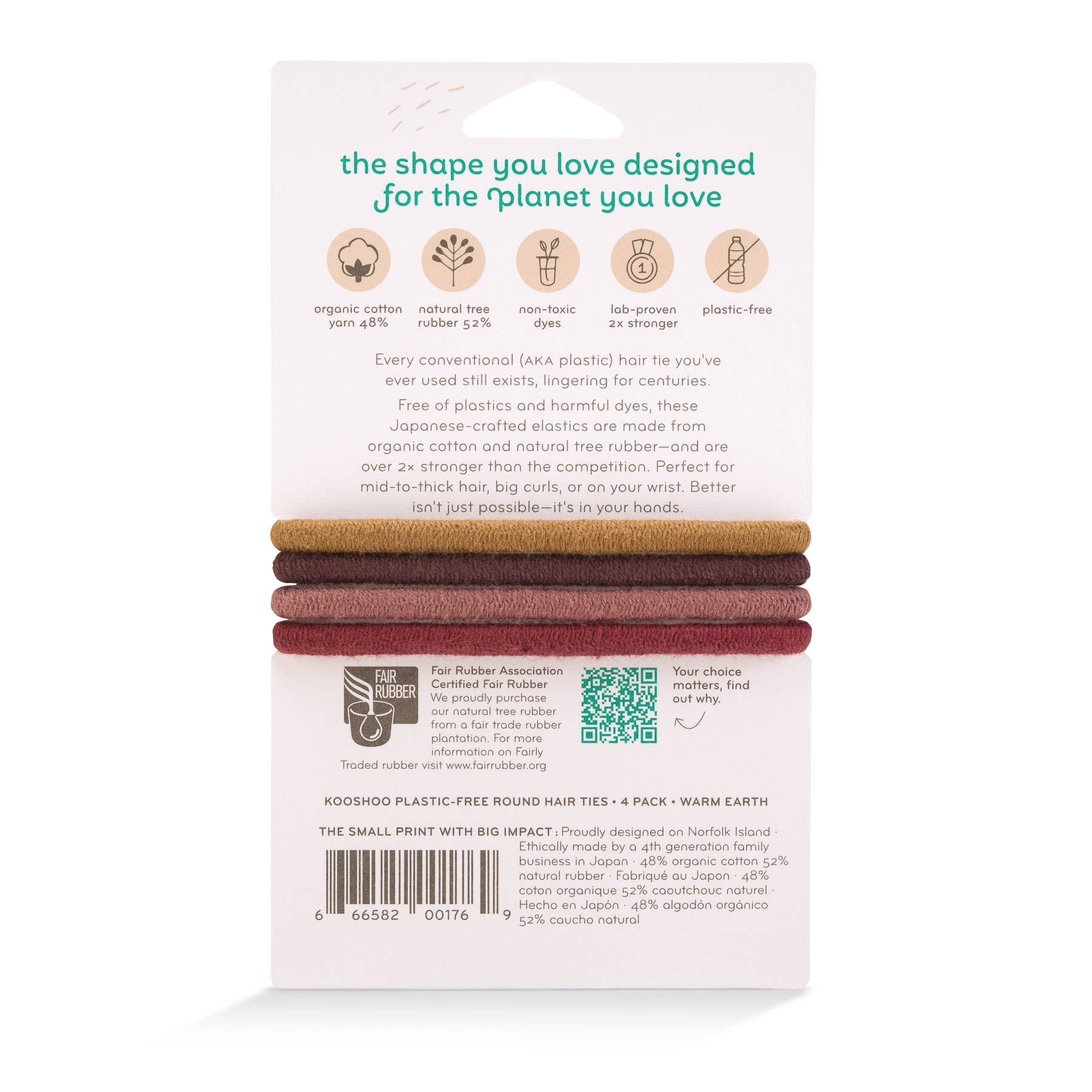 KOOSHOO - Wholesale Hair Tie - Plastic-free, Organic Hair Ties - Warm Earth - Biodegradable3
