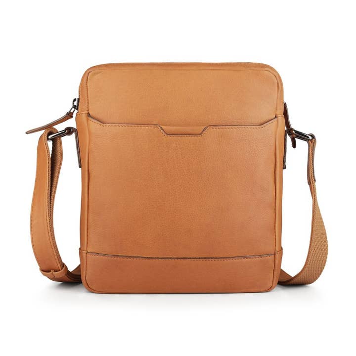 Leder-Umhängetasche mit Reißverschluss Hudson 5520 für den Großhandel von PRIMEHIDE