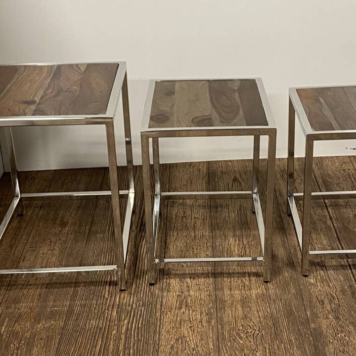 HomeRoots - Wholesale Side Table - Set Of 3 Modern Rustic Nesting Tables3