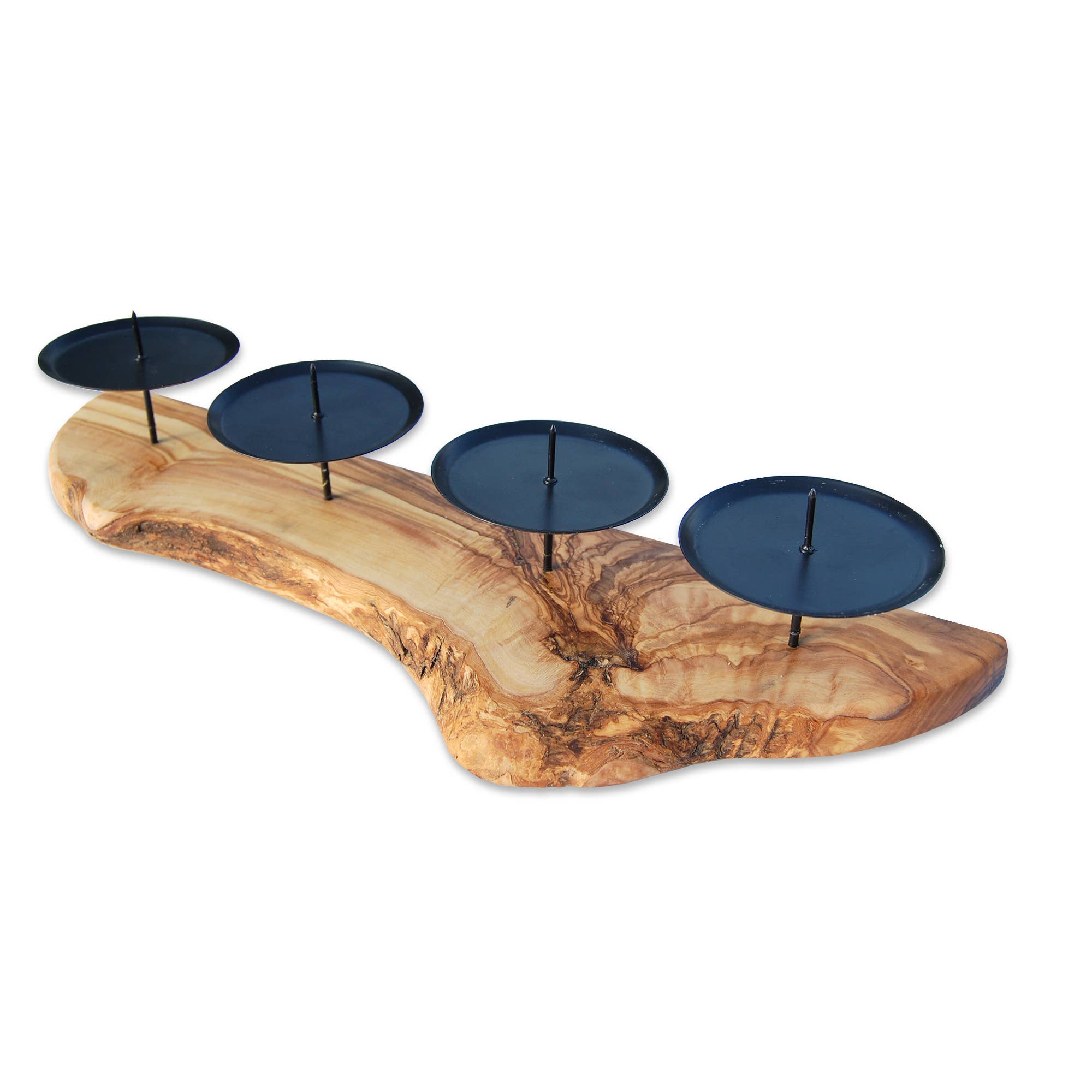 olivenholz-erleben - Wholesale Candle Holder - 4 Advent rustic candle holders made of olive wood3