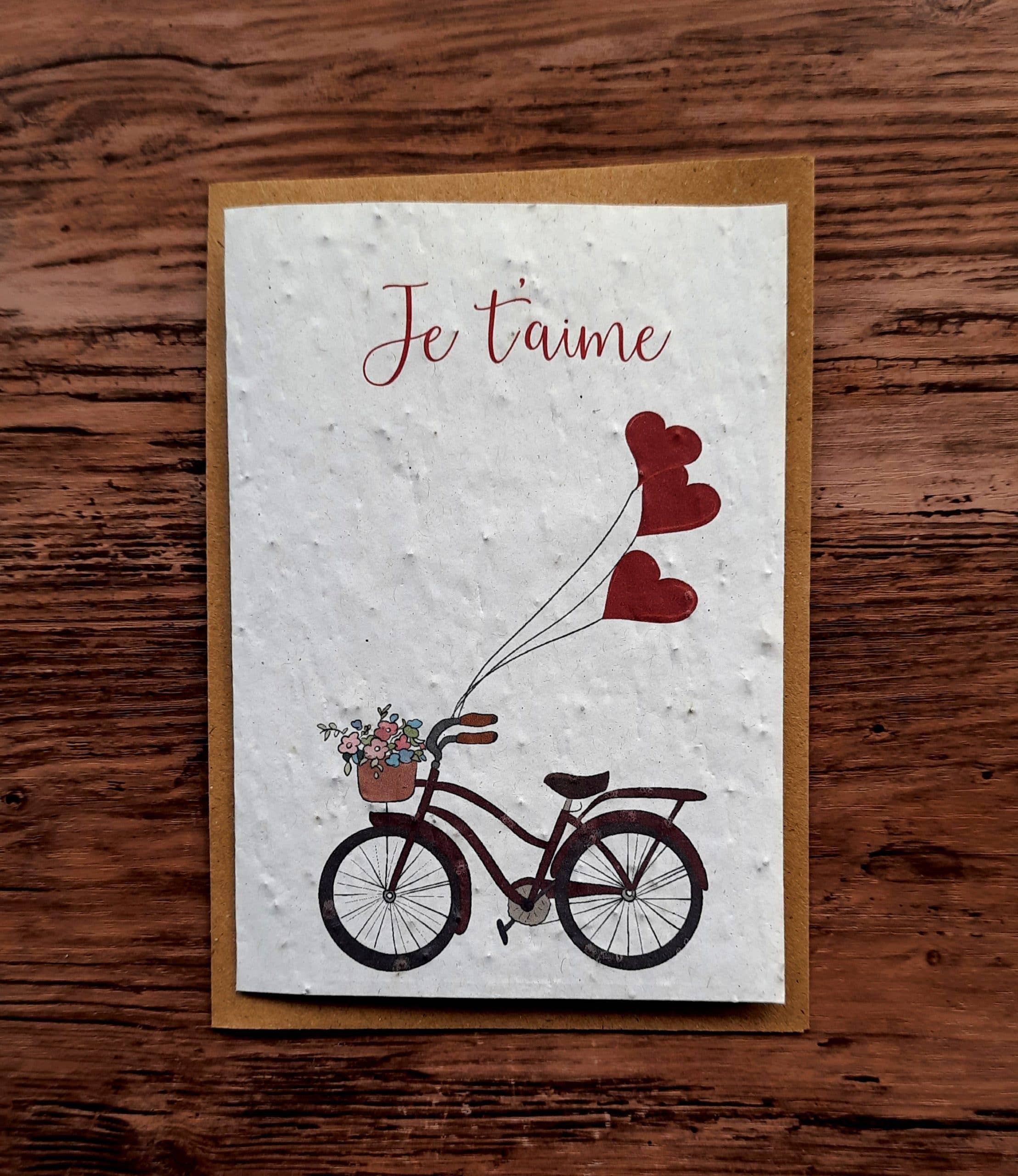 Des Mots Qui Fleurissent – Großhandel Liebeskarte – Karte zur Pflanze - Ich liebe dich (Fahrrad)1