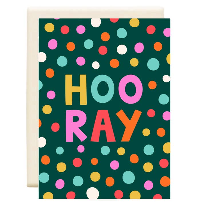 Hooray Polka Dots (Green) | Birthday Greeting Card for wholesale by Inkwell Cards