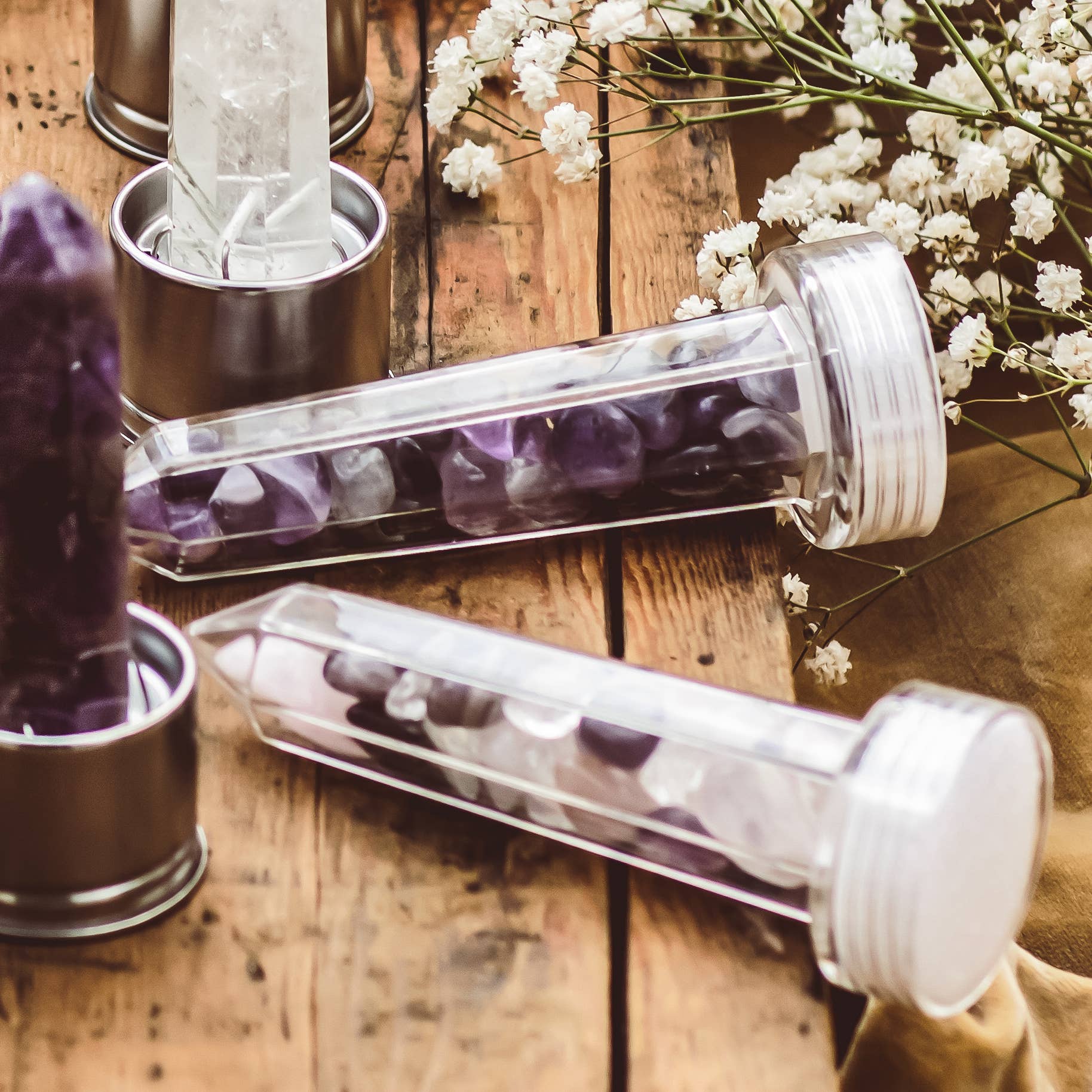 Mindful Living Co. - Wholesale Spiritual Stone/Crystal - Interchangeable Gemstone Elixir Crystal Clear Bottle Insert2