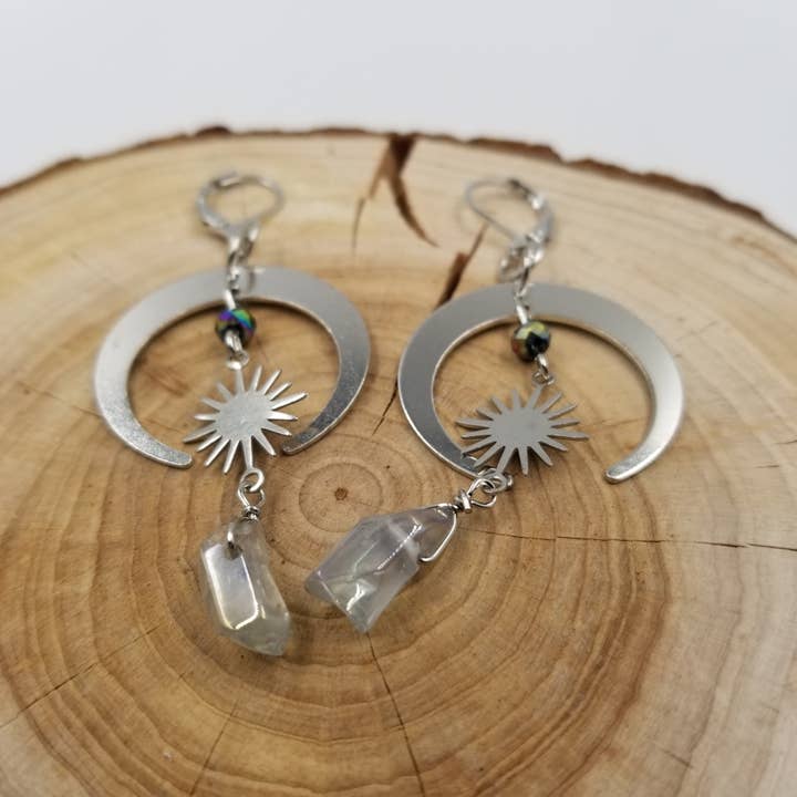 CHAKRA JEWELRY - Vendita all'ingrosso Orecchini pendenti - Orecchini a forma di luna in argento