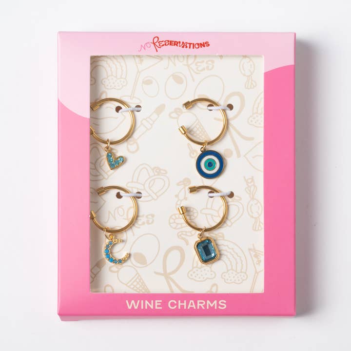 “Blue“ Wine Charm Bundle Set for wholesale by No Reservations
