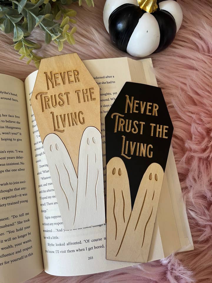 Ghosts Wood Bookmark | Spooky Bookmark| Book Lover Gifts for wholesale by Alicia's Wonderland