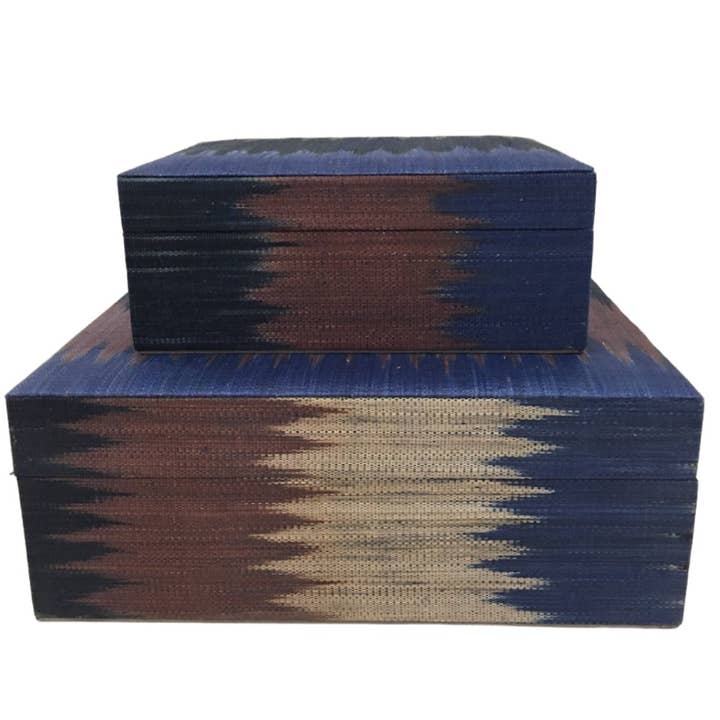 Zia Storage Boxes Set of 2 - Earth for wholesale by Larone Artisans, LLC