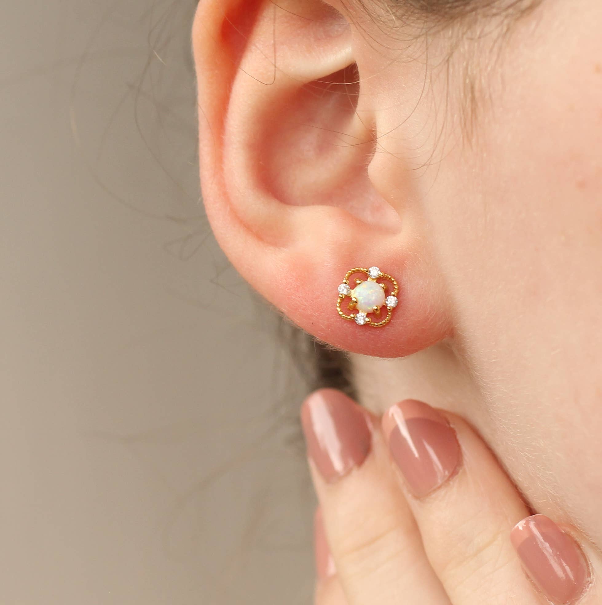 Silk Purse, Sow's Ear - Wholesale Stud/Post Earrings - Victorian Opal Stud Earrings4