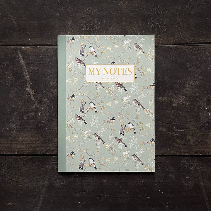 Koustrupco - Wholesale Notebook - Garden Birds pattern - Note Booklet - Made in Denmark