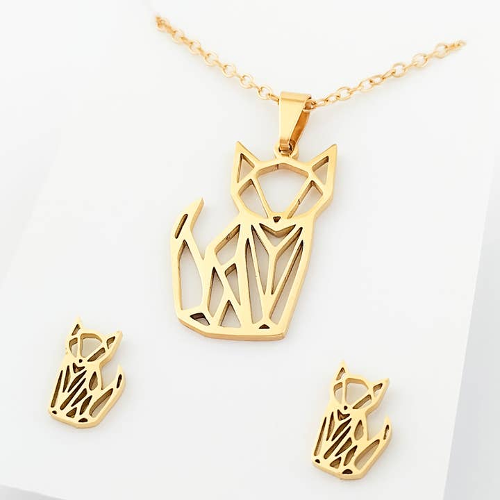 Boxed Fox Jewelry Set, Jewelry Set For Kids, Animal Necklace for wholesale by Piccadilly Pendants