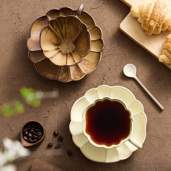 Gohobi – Großhandel Kaffeebecher – Gohobi Kaffeebecher und Sauce aus Steinzeug in Blumenform, handgefertigt