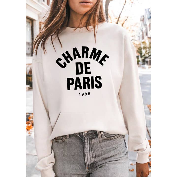 HUC-L4806 Champs De Paris Grafik-Sweatshirt für den Großhandel von Nobrand