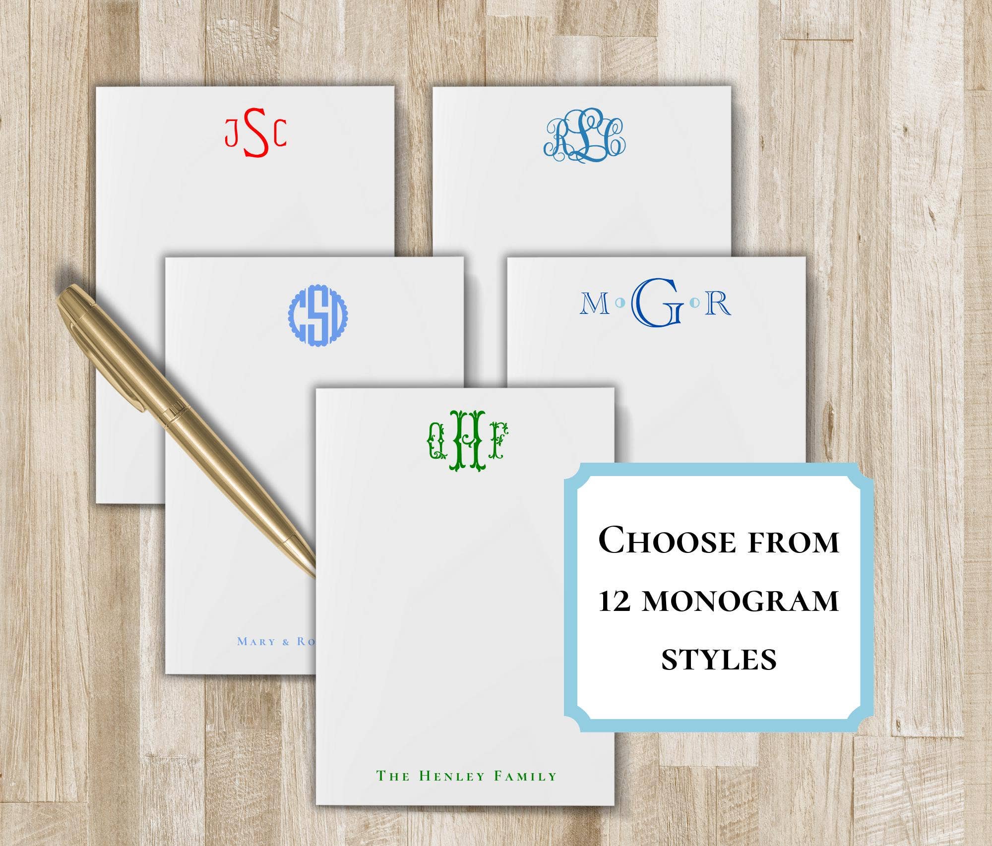 The Winsome Life Stationery - Wholesale Stationery/notecard set - Personalized Monogram Notepad | Customize colors and name | Personalized Gift | Preppy Notepad | Custom Notepad0