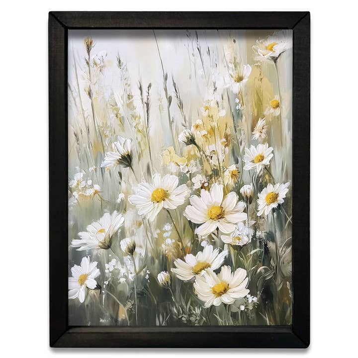 HMK1064 Yellow and White Flowers Box Frame for wholesale by JanMichaels Art & Home
