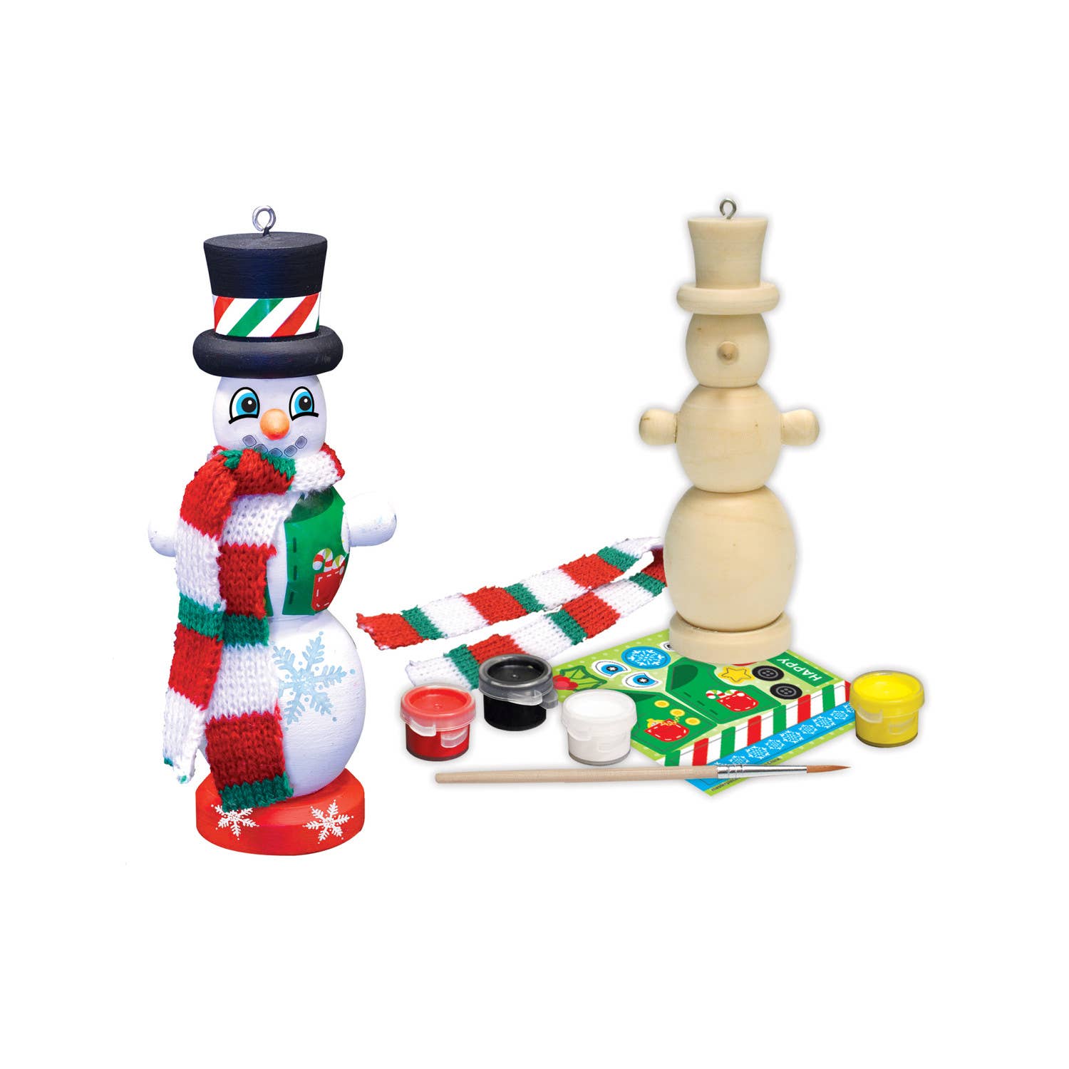Masterpieces Puzzles - Wholesale DIY Craft Kit - Kids - Snowman Ornament Wood Paint Kit1