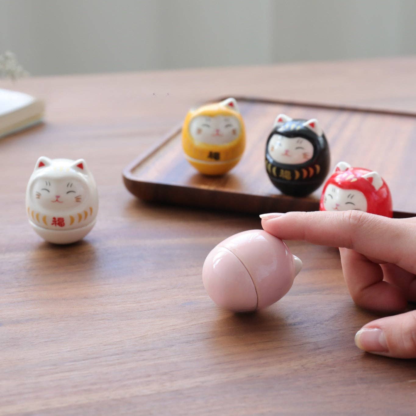 Gohobi （We cover U.S. import duties） - Wholesale Decorative Figurine - Gohobi Handmade Ceramic Lucky Cat Ornament Tumbler6