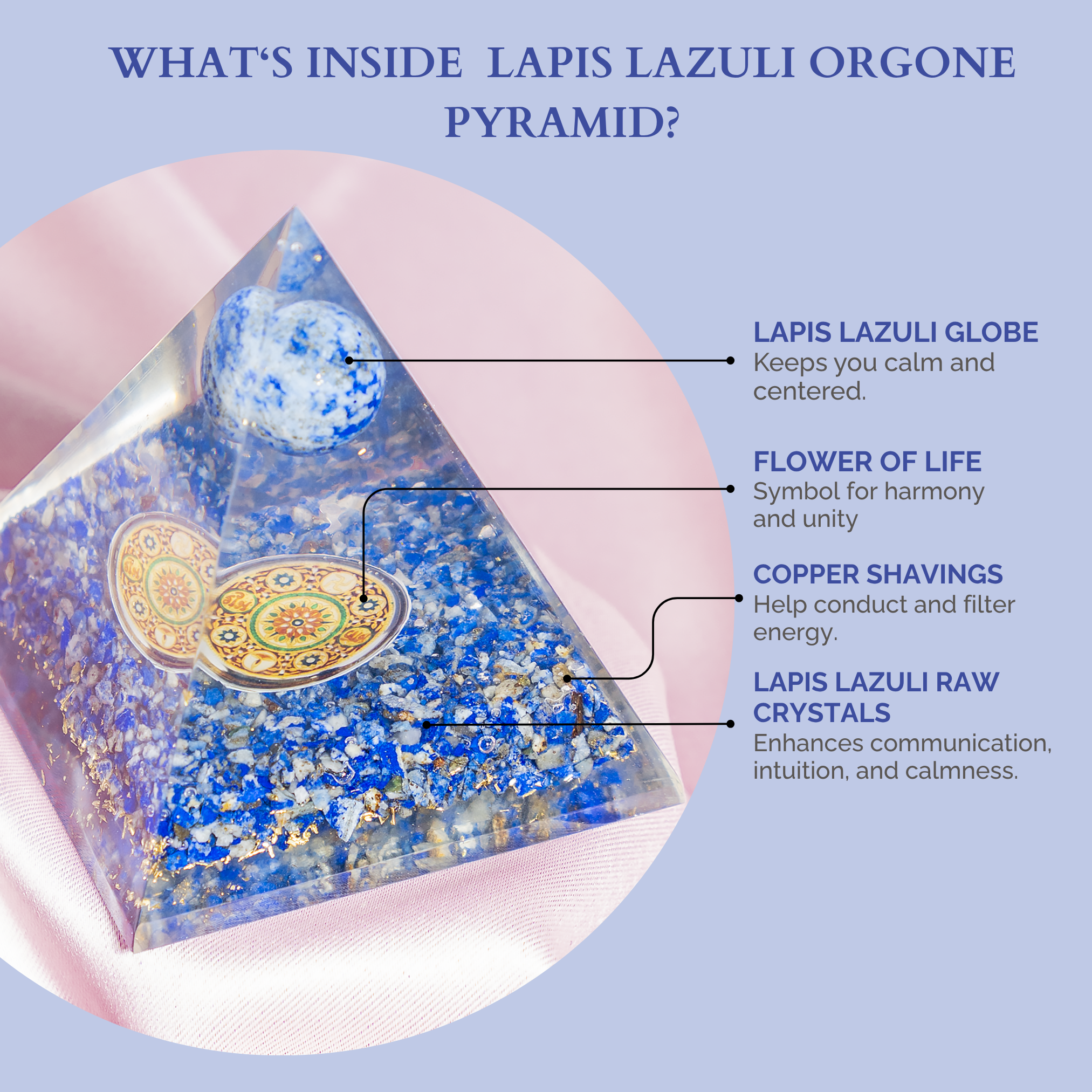 Soothing Crystals – wholesale Spiritual stone/crystal – Orgone Pyramid | Lapis Lazuli | Crystal Energy Pyramid10